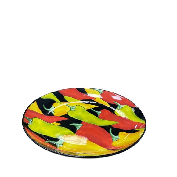 Clay Art "Caliente" Hand Painted Stonelite Serving platter dish SKU 9499 - Picture 9 of 9